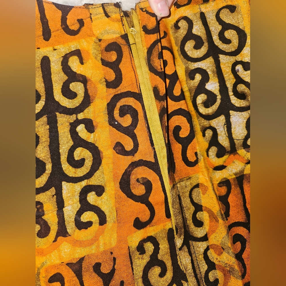 Vintage Handmade-Style African Print Patchwork Sleeveless Dress – Medium - Picture 4 of 5